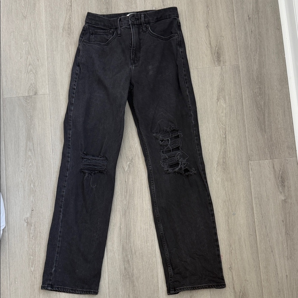 GOOD AMERICAN Distressed Black Jeans for Women size 0/25